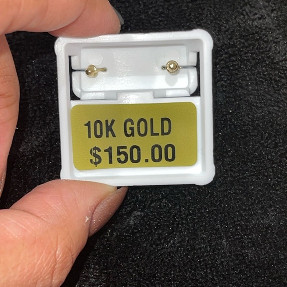 10k solid gold crown earrings for kids, adults, men, women, best gift for all - Picture 5 of 5